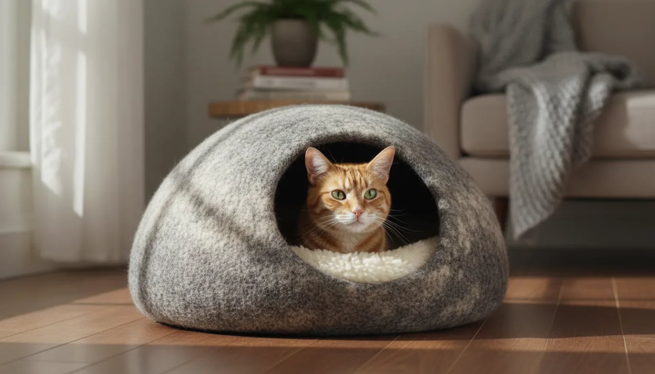 Why My Cat Prefers the Feltcave Cat Bed: A Review Cover